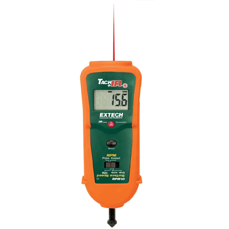 组合 激光 tach 与 IR 温度计 &ndash; RPM10 &ndash; Extech
